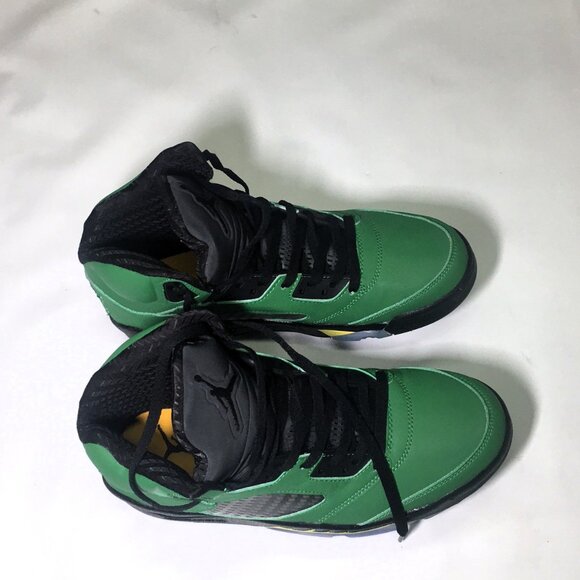🛑Nike AIR JORDAN 5➕🆒 SNEAKERS Apple Green SHOES Oregon Duck Retro 💸BUY NOW‼️ - Picture 16 of 16